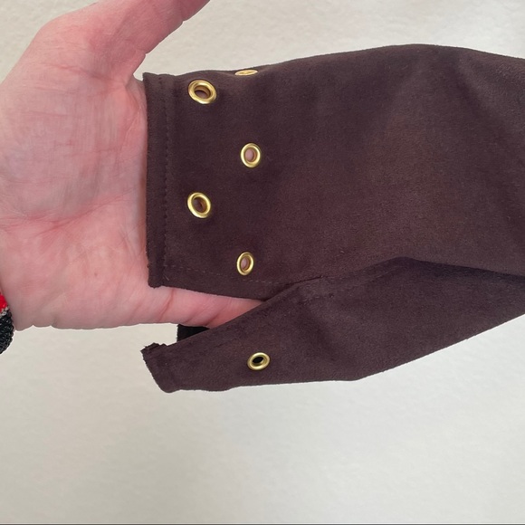INC International Concepts Brown Faux Suede Jacket - Picture 8 of 10